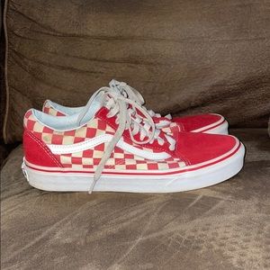 Woman’s Red Checkered Vans
